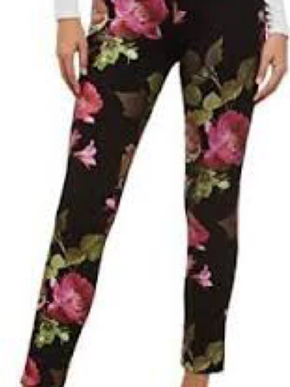 NWT Nygard Luxe Slims Floral Pants in Size CS